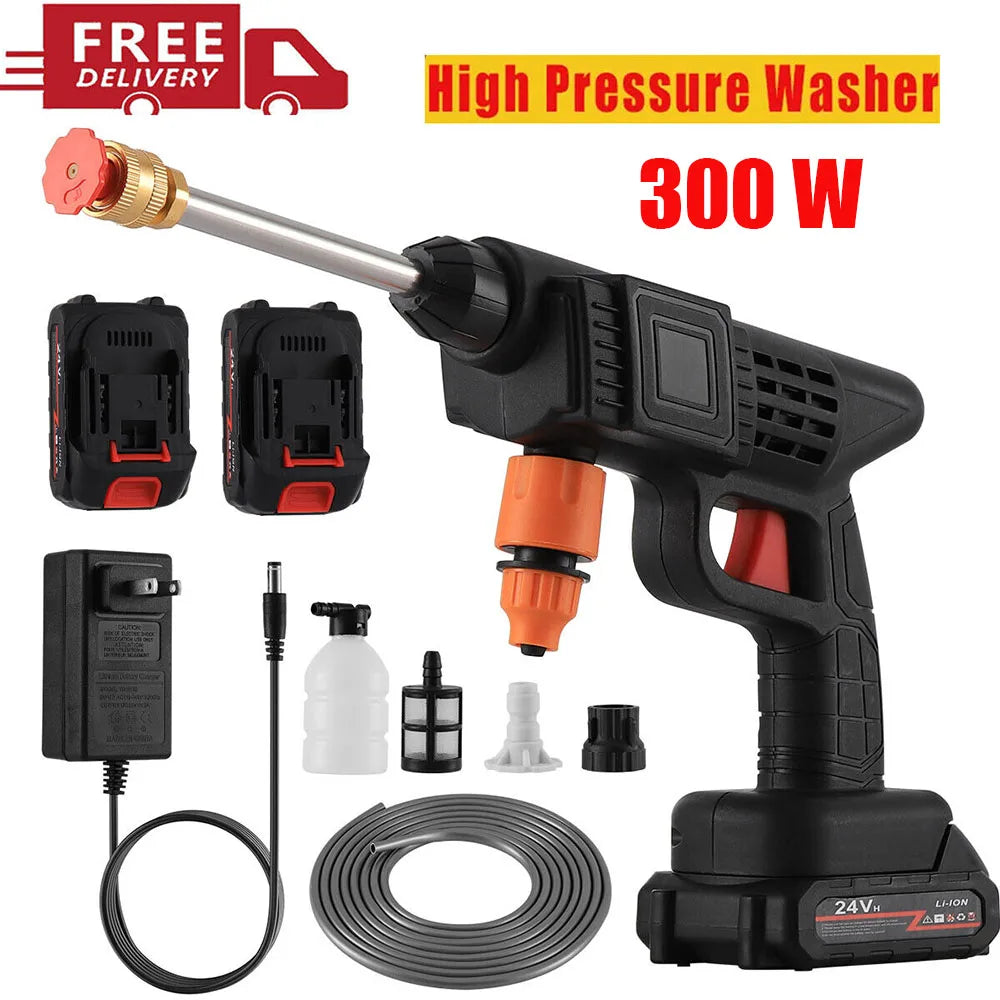 300W Cordless High Pressure Car Washer with Foam Generator